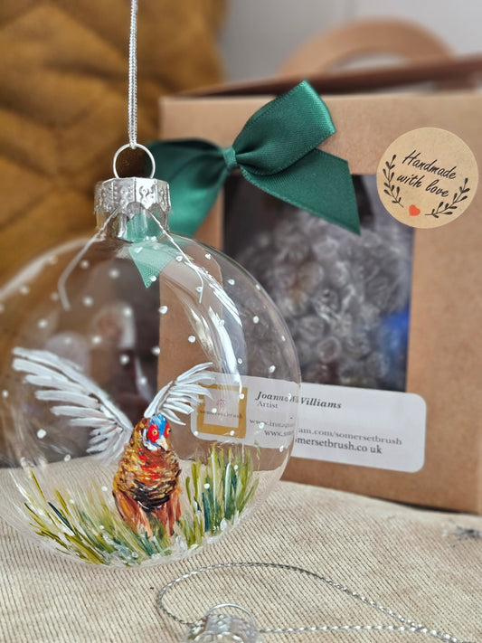 Hand Painted Pheasant Boxed Bauble