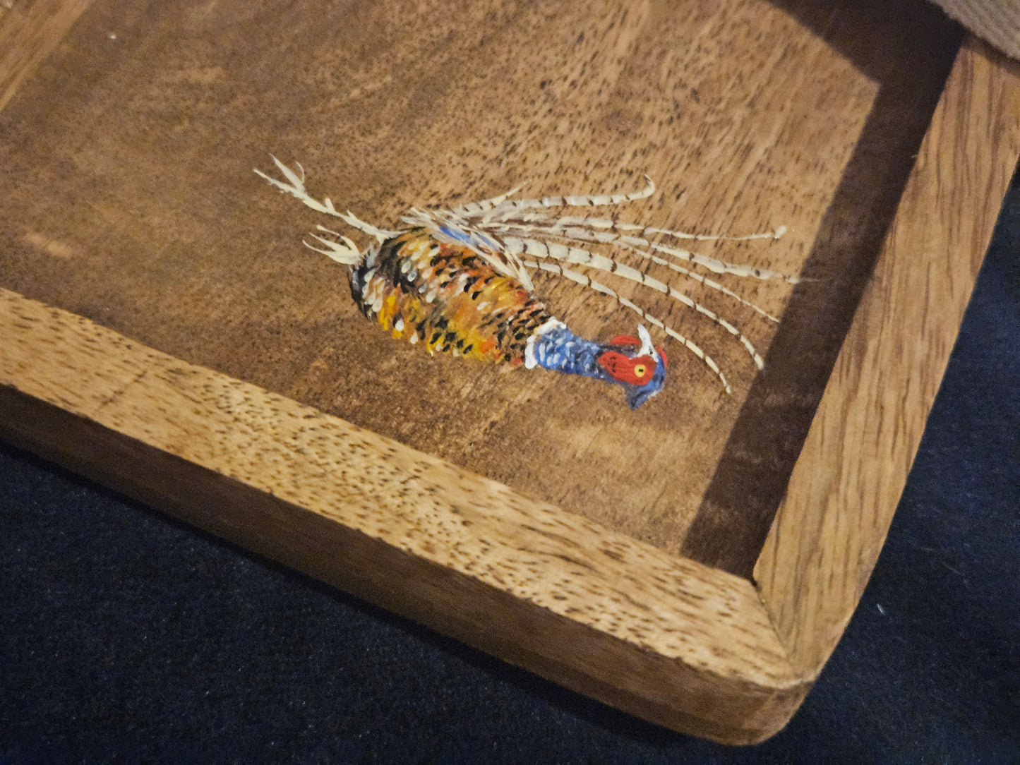 Hand Painted Pheasant Mango Boards / Trays