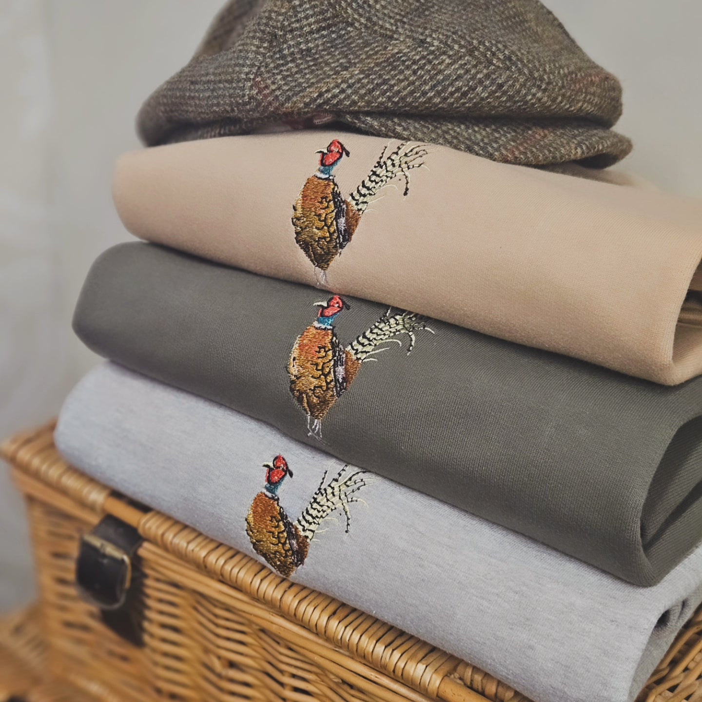 Embroidered Pheasant Sweatshirts. UNISEX