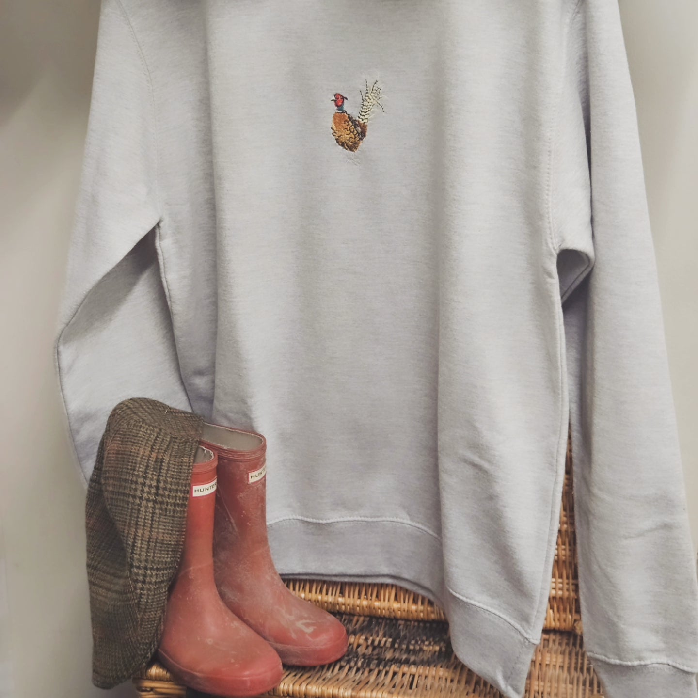 Embroidered Pheasant Sweatshirts. UNISEX